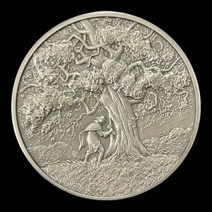 Vintage Medal History of Colonial America Pewter Coin Hiding Royal Charter